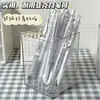 Caixa de armazenamento compartimentada, porta-canetas, organizador de mesa para estudante, organizador de mesa de escritório com um toque de luxo, caixa de papelaria transparente, porta-canetas de mesa