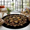 Estilo de lujo ligero alfombra redonda para el hogar sala de estar para sentarse y acostarse alfombrilla de suelo antideslizante resistente a las manchas dormitorio fresco alfombra de terciopelo de cristal