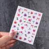 Adesivos de arte do prego retro aquarela rosa flor carta padrão novo ultra-fino unha patch decoração