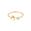 Anel de letra AliExpress 26 letras AZ banhado a ouro 18K anel neutro anel de dedo criativo joias por atacado