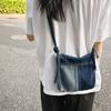 Bolso pequeño informal de lona vaquera con diseño de nicho para mujer, primavera y verano 2022, nuevo bolso bandolera versátil con contraste de color, moda