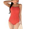 Traje de baño de una pieza retro a rayas onduladas de alta gama coreano transfronterizo, simple, para hombros estrechos, espalda descubierta, sexy, para mujer