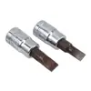 Cuadrado de 1/4 de pulgada 6.3 mm Dado para Destornillador Plano/Dado para Punta de Destornillador Plano/Cabeza de Destornillador Plano
