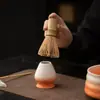 Conjunto de Chá Matcha Cerâmico Degradê Estilo Japonês com Quatro Peças, Incluindo Batedor de Matcha, Tigela de Chá e Batedor de Chá, Inspirado na Cultura do Chá da Dinastia Song