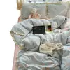 Juego de Cuatro Piezas Grado Madre y Bebé Clase A Algodón Puro Todo Algodón 2026 Nuevo Juego de Sábana Funda Nórdica Funda para Almohada Juego de Tres Piezas para Dormitorio 4