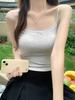 Lace Bow Hot Girl Camisole Feminino Verão Slimming Design Top curto sem mangas com almofadas de peito