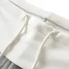 Pantalones acampanados gris claro, tiro bajo, amigables con la piel, corte ajustado, pants casuales con diseño bordado, pantalones largos de cintura ancha en color contrastante para mujer, otoño