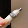 Anel Aberto em Formato de Coração com Zircônias, Novo Estilo, Estilo Old Money, Artesanato Pesado, Anel Único para Dedo Indicador, Joias de Nicho de Alto Padrão para Atacado