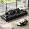 Sofá Lawrence de fila recta, sofá italiano de cuero, minimalista, para sala de estar, villa de lujo, apartamento pequeño, arte moderno de cuero de vaca