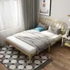Cama de hierro nórdica, cama doble moderna simple, cama con estructura de hierro, cama de 1.5 metros, cama individual para el hogar, cama de estudiante engrosada y reforzada