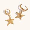 Tendencia de Moda Transfronteriza Europea y Americana Retro Temperamento Joyería Acero Inoxidable Chapado en Oro de 18K Verano Serie Océano Hebilla para la Oreja para Mujer