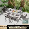 Mesas y Sillas de Exterior con Sombrillas, Sillas de Ratán, Sillas de Acero al Carbono para Exterior, Juego de Mesa de Café de Ocio para Balcón al Aire Libre, Mesas y Sillas para Jardín y Terraza