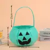 Bolsa de Dulces de Calabaza Fluorescente Colorida para Halloween, Bolsa de Dulces Portátil de Tela No Tejida para Niños, Bolsa de Almacenamiento para Fiesta de Halloween