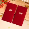 Envelope Vermelho Personalizado Popular Bolo de Aniversário Coroa Dourada Envelope Vermelho Universal Fosco com Opção de Impressão de Logo