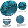 Gorro de ducha para mujer elástico reutilizable de doble capa impermeable para ducha, gorro de ducha para baño, gorro de ducha para el pelo