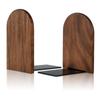 Soporte de Libros Sencillo de Madera de Nogal Negro, Sujeta Libros Grueso de Madera Maciza, Portadocumentos de Escritorio, Estantería para Estudiantes y Oficinas, Exhibidor de Papelería Transfronterizo