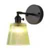 Lámpara de Pared Retro Colorida Estilo Americano con Vidrio Engrosado Verde y Color Ámbar para Comedor, Cafetería, Lámpara de Pared Pequeña Nórdica para Mesita de Noche