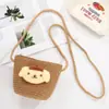 Bolso de Paja de Moda Nuevo, Bolso Tejido de Paja de Dibujos Animados Lindos, Bolso Pequeño para Niños, Bolso Cruzado de Alto Valor para Almacenamiento en Viajes al Aire Libre