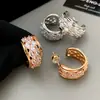 Aretes de Tachuela Brillantes Completamente Diamantados con Galvanizado de Oro Real 2026 Nuevo Estilo Caliente Aretes Retro de Alta Gama para Mujeres con Rostros Cuadrados y Redondos