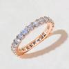 Wish Anel Feminino Transfronteiriço Novo Gipsofila Fileira Única Diamante Completo Diamante Simulado Anel Acessível Luxo Moda Fileira de Anéis