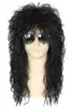 Pelucas Europeas y Americanas para Hombre de Amazon Opciones Multicolor Estilo Punk de los 80 Cabello Largo y Rizado Halloween Cosplay Set de Peluca Rock