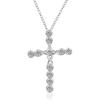 Colgante de cruz de cristal Zhenrong, collar plateado, moda femenina, joyería popular europea y americana, suministro de comercio exterior.