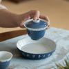 Nueva cubierta de escritura a mano china Tazón juego de té doméstico Tazón de té escritura a mano tazón de té de cerámica cubierta kung fu Taza porcelana blanca esmalte interior