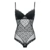 Macacão Sexy Estilo Francês para Mulheres da Amazon Transfronteiriço, Body Sexy Sedutor com Renda Transparente Push-Up Justo