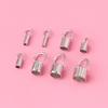 Plata de ley 925 oro blanco Accesorios de producción DIY Cuerda de cera Conector de collar de tubo Conector universal de cuerda de goma Cabeza de cuerda de cuero