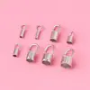 Accesorios de Producción DIY de Plata de Ley 925 Oro Blanco Tubo de Cuerda de Cera Conector de Collar Conector Universal de Cuerda con Pegamento Cabeza de Cuerda de Cuero