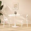 Conjunto de mesa redonda pequeña blanca de estilo nórdico y sillas, moderno, para tiendas de té de leche y cafeterías, mesa de comedor tipo tulipán, mesa de reuniones