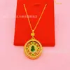 Novo Pingente de Bússola Cabacinha com Filigrana de Strass Estilo Chinês, Colar Rotativo de Ouro e Jade Riqueza e Fortuna para Mulheres Atacado