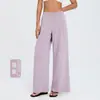 Pantalones de yoga Athena lulu color arena con lavado a la piedra y capa de aire para mujer, de cintura alta, holgados, plisados, para deportes, fitness, casual, de pierna recta