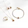 Conjunto de Joias de Zircônia em Forma de Gota Moda Transfronteiriça Corrente para Clavícula Joias de Design de Nicho de Luxo Leve de Alta Qualidade