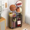 Rack de Armazenamento de Basquete, Rack de Armazenamento de Chão, Rack de Armazenamento de Brinquedos para Sala de Estar, Equipamentos Esportivos de Bola, Cesta de Armazenamento para Tapete de Yoga