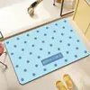 Tapete de Banheiro Cor Sólida com Bolinhas em Terra de Diatomáceas Estilo Coreano, Tapete para Pés Antiderrapante Absorvente para Box de Banheiro, Tapete de Porta de Secagem Rápida