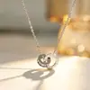 Joyería Romana de Acero de Titanio de Alta Gama con Doble Anillo, Collar, Pulsera y Pendientes Geométricos de Lujo Ligero, Conjunto de Moda para Viajes Diarios para Mujeres