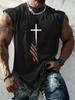 Colete de 7 cores comércio exterior transfronteiriço colete masculino sem mangas esportivo solto padrão de personalidade verão casual colete de gola redonda