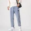 Jeans ajustados para hombre, de verano, ultradelgados, corte slim, pantalones casuales elásticos de moda para hombre