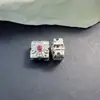 Chapado en Oro de 18K Zirconia Flor de Trébol de Cuatro Hojas Separadores Cuentas Oro Blanco Hecho a Mano Con Cuentas de Cristal Accesorios para Joyería DIY