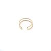 Anillo de dedo floral liso de doble hebra de oro chapado en cobre de 14 quilates hecho a mano accesorios de joyería diy soporte para anillo material de joyería semicírculo de línea principal