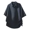 Conjunto de Dos Piezas para Hombre Moda Forma de Diamante Transpirable que Absorbe la Humedad Camisa Polo de Manga Corta Pantalones Cortos Sueltos Blanco Azul Marino Gris Medio