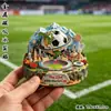 Ímãs de Geladeira de Madeira Comemorativos Populares da Copa do Mundo de 2026 Apresentando Marcos e Bandeiras dos EUA, Canadá e México