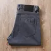 Pantalones de dril de lyocell finos de alta gama para hombre, color azul grisáceo lavado, de cintura media, rectos, para primavera y verano 2024, estilo business casual