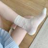 Calcetines de Verano Absorbentes de Sudor con Textura de Encaje Hermosa de Hada, Calcetines de Malla Estrellada de Media Pantorrilla para Mujer, Estilo Coreano, Calcetines Bajos Blancos