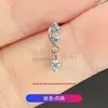 Brincos de Liga de Titânio F136 com Pingentes Duplos Redondos de Zircônia, Tarraxas para Hélice de Orelha com Zircônia Incrustada, Joias para Piercing de Titânio G23