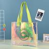 Bolso de mano de PVC con láser colorido ins transparente de gelatina bolsa de compras bolsa de mano de regalo de cosméticos de TPU logo personalizado
