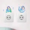 Pegatina de Sirena Linda de Dibujos Animados para Interruptor Pegatina de Pared Autoadhesiva Decoración de Enchufe de Interruptor de Habitación Pegatina Decorativa BR-S016
