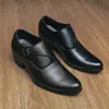 Zapatos de Cuero Puntiagudos para Hombre, Nuevo Estilo Primavera y Verano, Zapatos de Cuero Blancos con Cordones de Vestir Formales, Moda Británica de Cuero Genuino de Tacón Alto para Bodas de Hombre