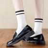 Meias femininas de cano médio, modernas, para todos os estilos, estilo Mori, alto valor, simples, estilo universitário, estilo japonês, meias listradas, JK, quatro estações